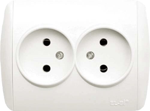 Розетка Zirve двойная без заземления белая ##от компании## ТД "Электростар" - ##фото## 1