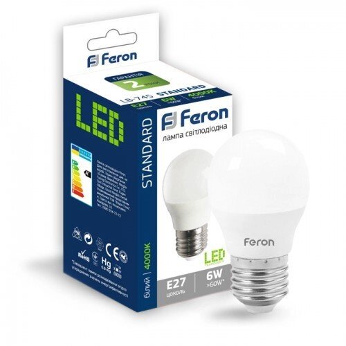 Світлодіодна лампа Feron LB-745 6W E14 E27 від компанії ТД "Електростар" - фото 1