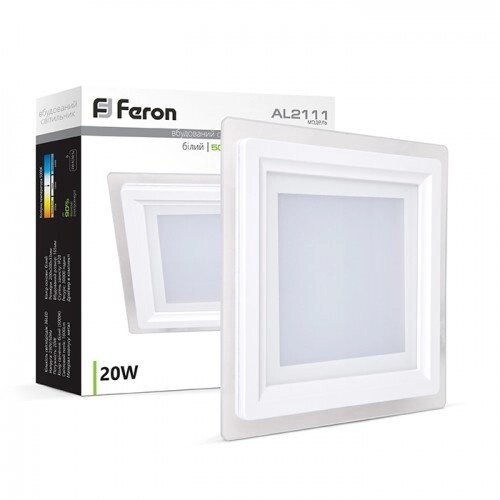 Світлодіодний світильник Feron AL 2111 20W білий 5000K від компанії ТД "Електростар" - фото 1