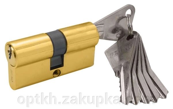 Ціліндер дверей Vruno 30/30 мм Zn англійська 60 мм 5 клавіш, латунь (16750) від компанії СПД Лініченка С Н - фото 1