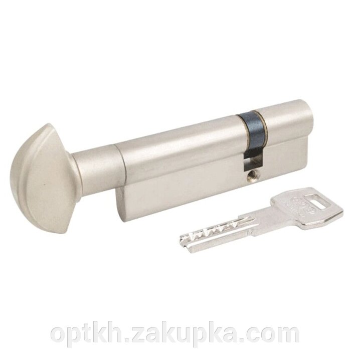 Циліндр AGB (Італія) Scudo5000/100 мм, ручка-ключ, 30/70, мат. хром від компанії СПД Лініченка С Н - фото 1