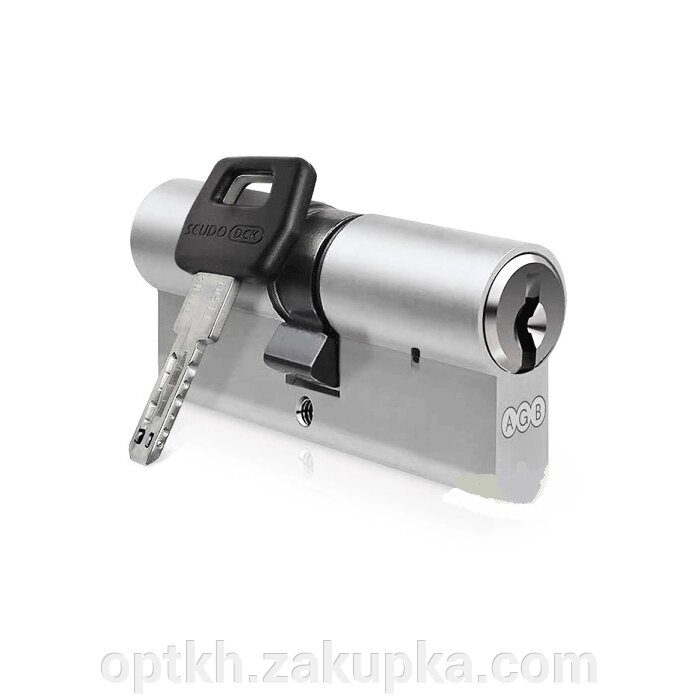 Цилиндр для замка AGB (Италия) Scudo DCK/60мм, ключ-ключ, 30/30, мат. хром від компанії СПД Лініченка С Н - фото 1