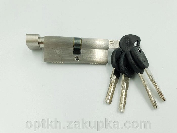 Циліндр замка TRION 80mm (40+40) NP COMPUTER KEYS KNOB від компанії СПД Лініченка С Н - фото 1