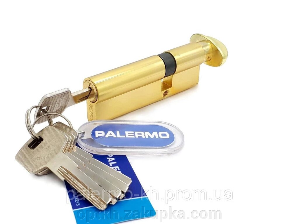 Циліндровий механізм ключ-поворот зі зміщенням і лазерним ключем * Palermo * HP 95ммFG 5кл, Золото від компанії СПД Лініченка С Н - фото 1