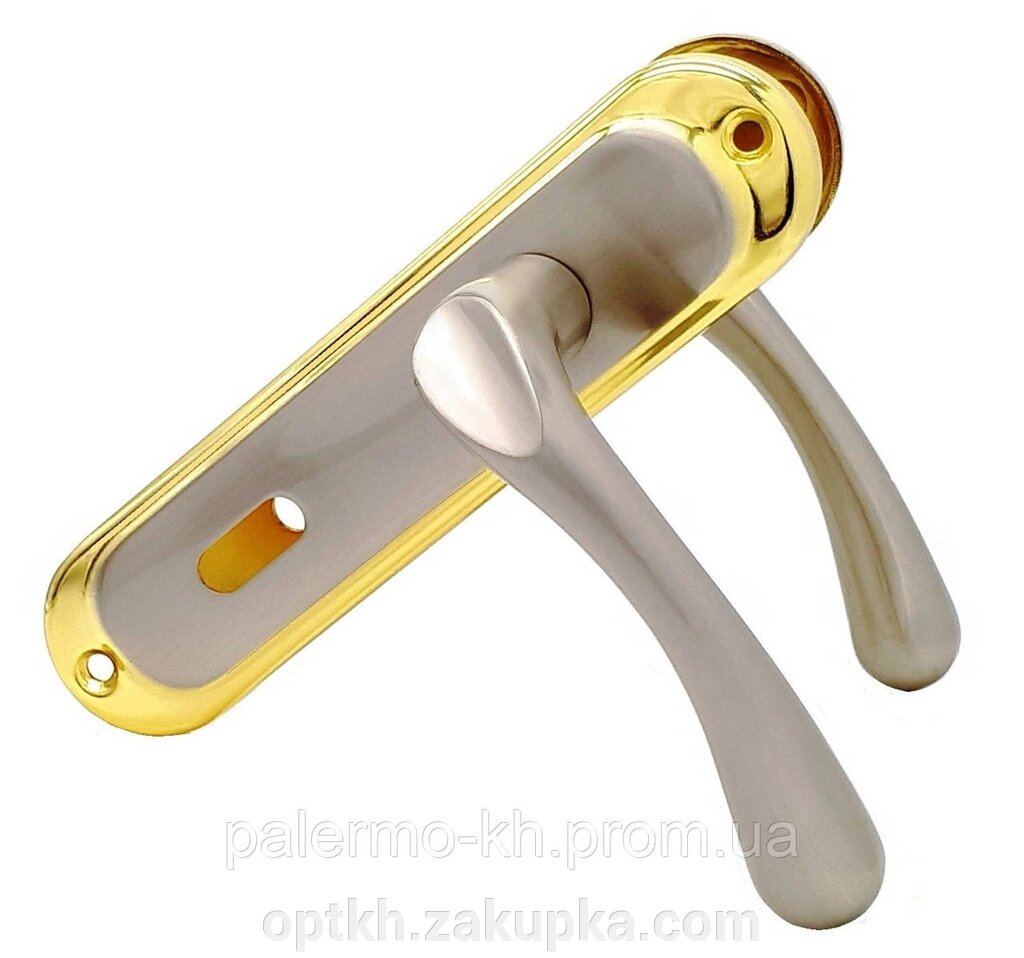 Дверна ручка Кумру на планці 62 мм GP | SN від компанії СПД Лініченка С Н - фото 1