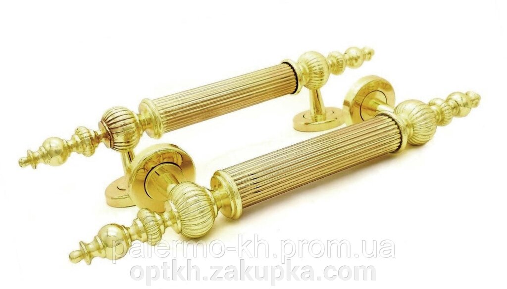 Дверна ручка-скоба декоративна L-300мм. Золото глянсове від компанії СПД Лініченка С Н - фото 1