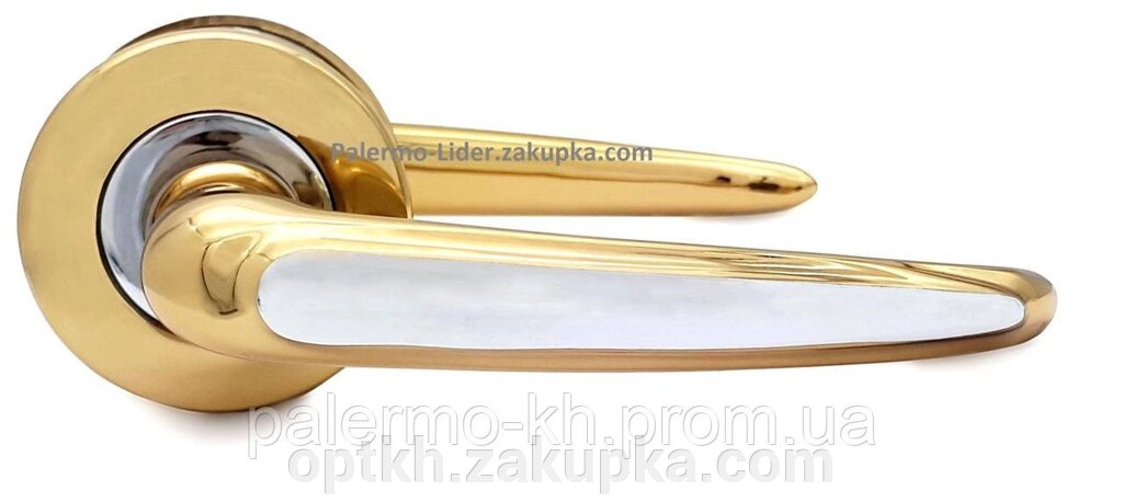 Дверні ручки для міжкімнатних дверей на розетці, Золото / Хром від компанії СПД Лініченка С Н - фото 1