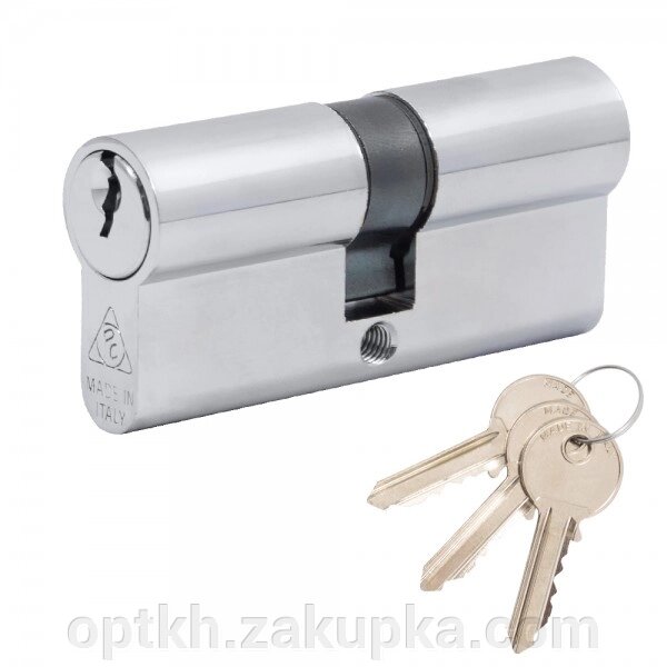 Дверний циліндр Cortellezzi Primo 116 35/35 мм, ключ/ключ, хром (57376) від компанії СПД Лініченка С Н - фото 1