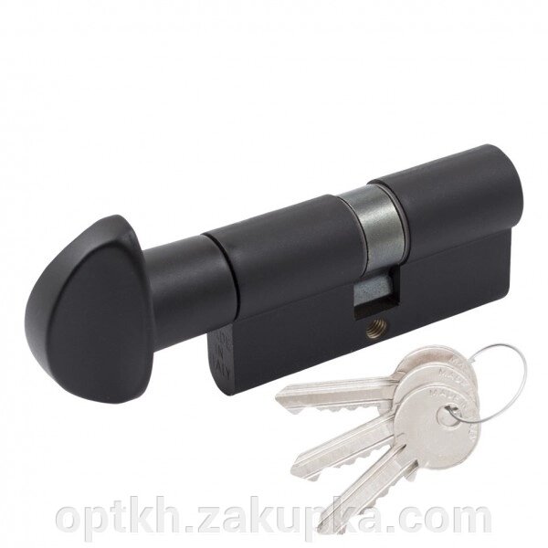 Дверний циліндр Cortellezzi Primo 117F 35x35 Ключ/Тернер, чорний (57210) від компанії СПД Лініченка С Н - фото 1