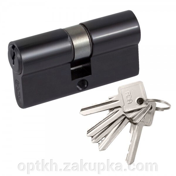 Дверний циліндр RDA 30 /30 мм, англійська клавіша / ключ, 5 клавіш, чорний (57787) від компанії СПД Лініченка С Н - фото 1
