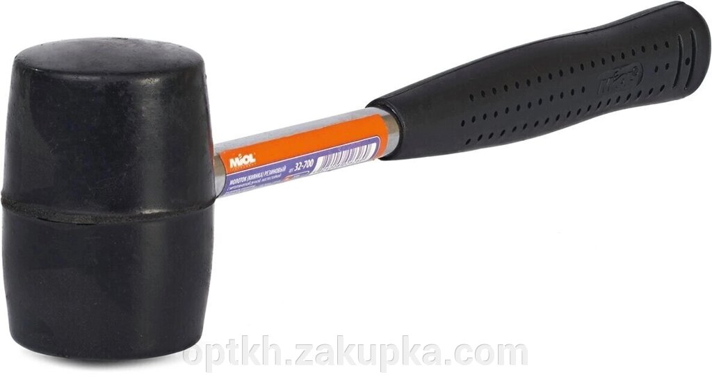 Гумовий молоток з металевою ручкою, 450г (чорна гума) від компанії СПД Лініченка С Н - фото 1