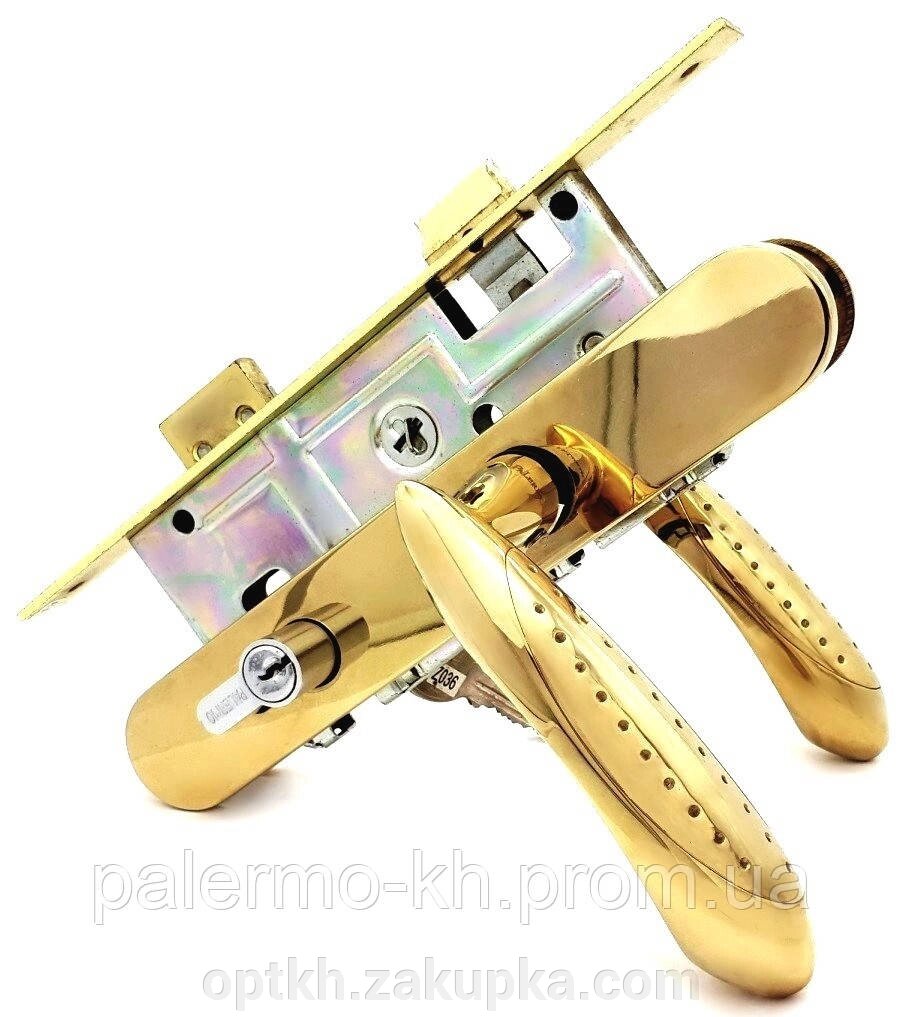 Комплект Ручки для дверей+корпус+Циліндр. Золото від компанії СПД Лініченка С Н - фото 1