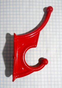 Крючок алюминиевый (вешалка) красный