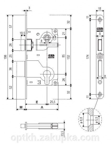 Механізм під циліндр AGB Centro Focus B040255022 антична бронза 85мм (36421) від компанії СПД Лініченка С Н - фото 1