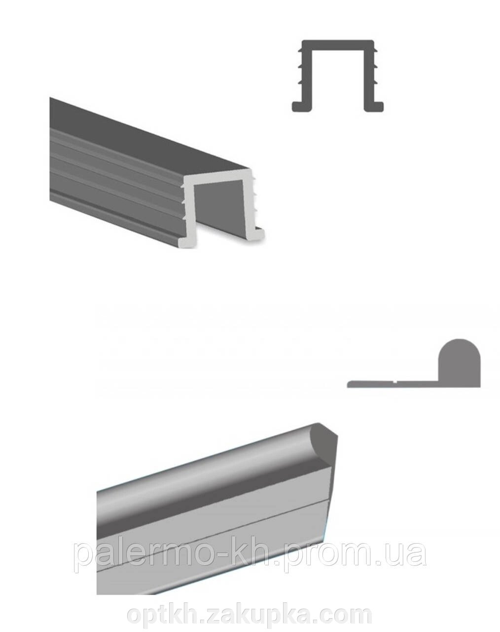 Одинарна напрямна рейки срібло 3м комплект (верх + низ) від компанії СПД Лініченка С Н - фото 1
