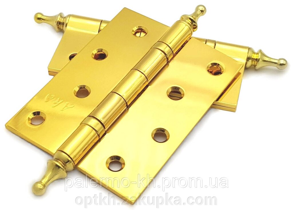 Петля універсальна "AKA" 100x30x3 мм поліроване золото 2 шт, з декором від компанії СПД Лініченка С Н - фото 1