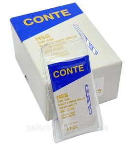 Набір свердел по металу 1mm "Conte" HSS DIN 388,10 шт