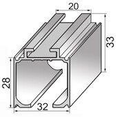 Верхня напрямна для розсувних дверей S 2 м до 200кг (на ролики 028,026,024)