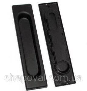Ручки для розсувних дверей USK I-077 Black, ручка ракушка в стилі хайтек чорного кольору.