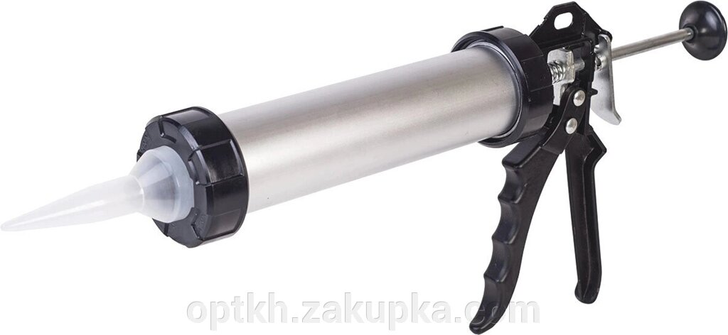 Пістолет для видавлювання силікону (закритий) Алюмінієва ручка від компанії СПД Лініченка С Н - фото 1