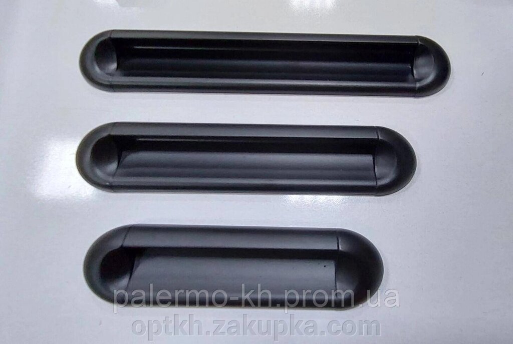 Ручка меблева врізна 160mm "SENA KULP"  Чорна-Чорна від компанії СПД Лініченка С Н - фото 1