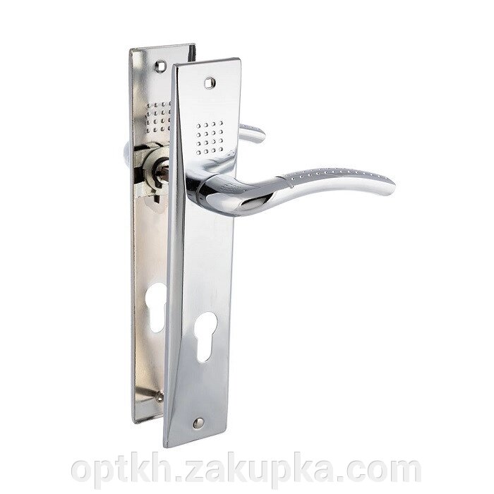 Ручка на планці для вхідних дверей алюміній 85 мм Hi-LUKE BH 16 SN/CP від компанії СПД Лініченка С Н - фото 1