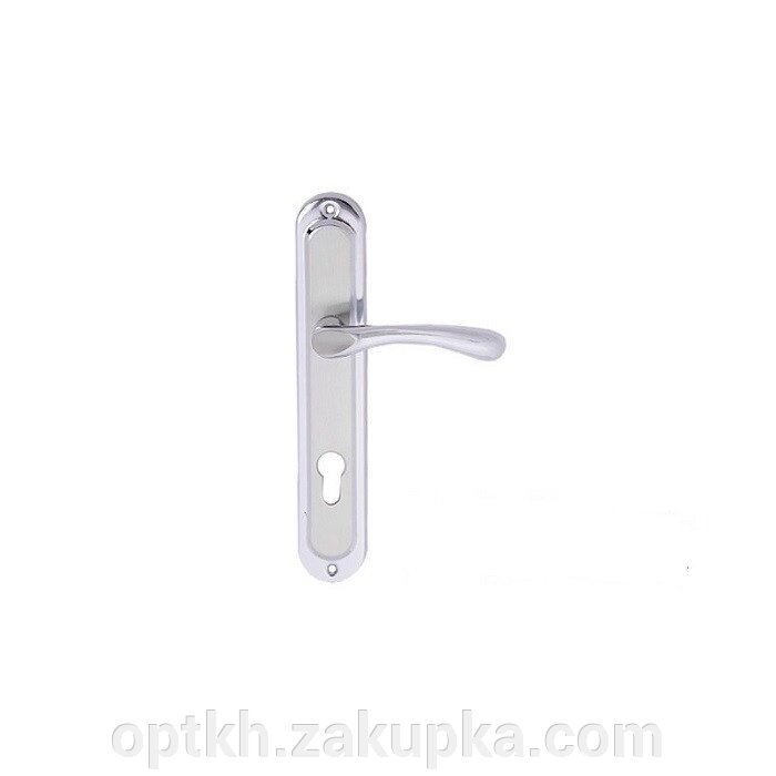 Ручка на планці для вхідних дверей алюміній 85 мм Hi-LUKE BH 18 SN/CP від компанії СПД Лініченка С Н - фото 1