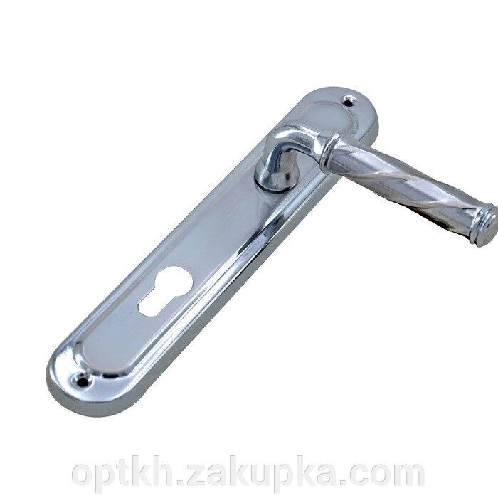Ручка на планці для вхідних дверей алюміній 85 мм Hi-LUKE BH 47C (P04-H54SN/CP) від компанії СПД Лініченка С Н - фото 1