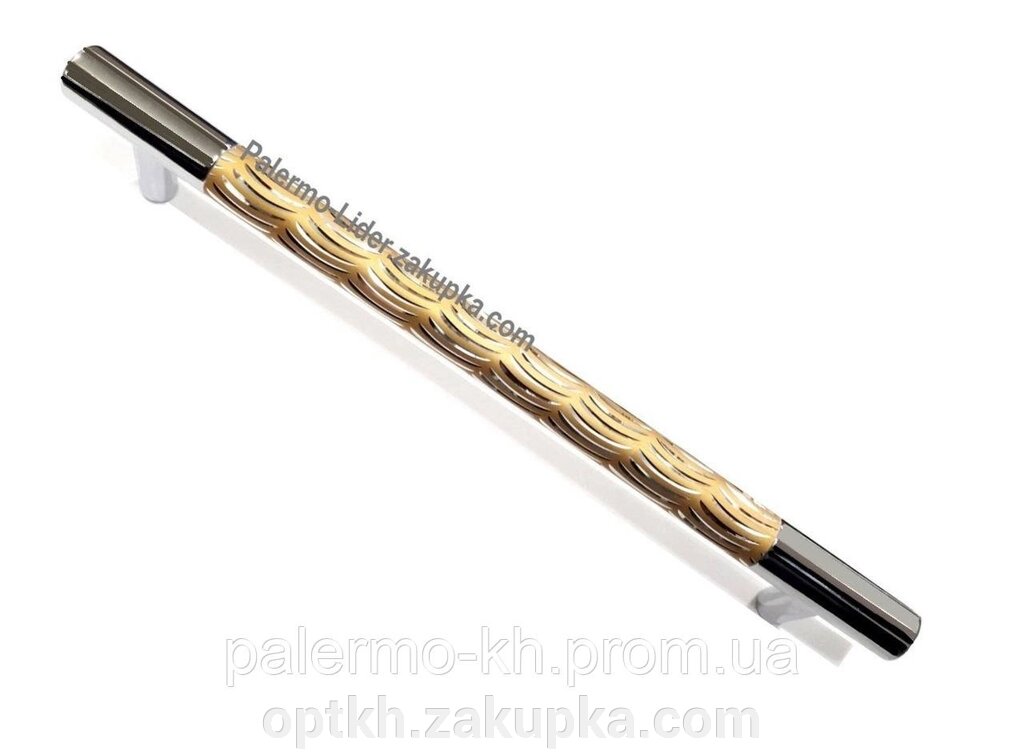 Ручка скоба модерн, "DESENLI" 160mm Хром-Матове Золото від компанії СПД Лініченка С Н - фото 1