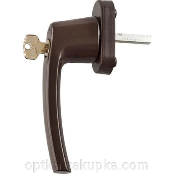Ручка віконна з ключем Akpen коричнева від компанії СПД Лініченка С Н - фото 1