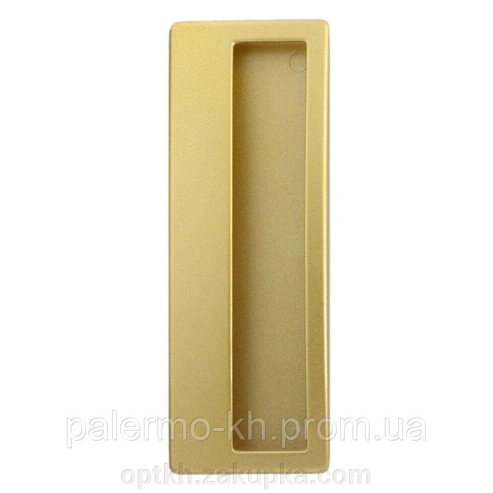 Ручка врізна для розсувних дверей матове золото 96мм від компанії СПД Лініченка С Н - фото 1