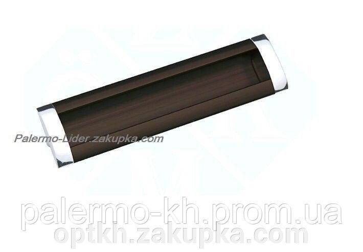 Ручка врізна сучасна класика "GOMME BOY KULP" 224mm Хром-Горіх Темний від компанії СПД Лініченка С Н - фото 1