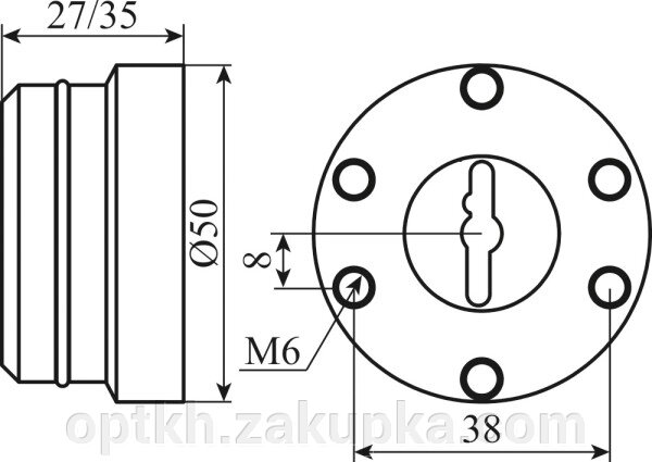 Securemme 4224EZT27M4 Комплект броненакладка сувальдна бронза (овал) (50199) від компанії СПД Лініченка С Н - фото 1