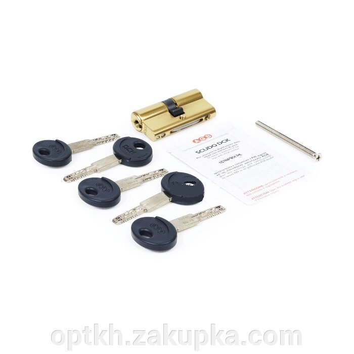 Серцевина для замка AGB (Італія) Scudo DCK/100мм, ключ-ключ, 30/70 Латунь полірована від компанії СПД Лініченка С Н - фото 1