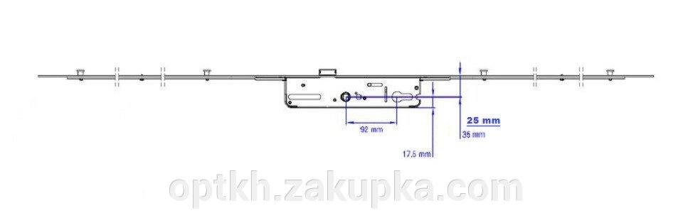 Замок-рейка Akelit 1600-2200/92 mm 25mm від компанії СПД Лініченка С Н - фото 1