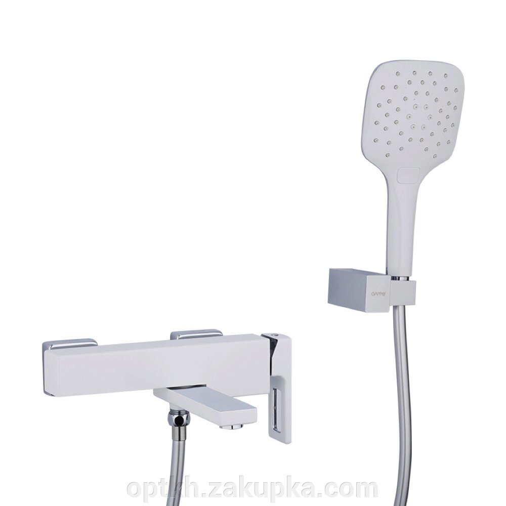Змішувач для ванни GAPPO G3217-8, білий/хром від компанії СПД Лініченка С Н - фото 1
