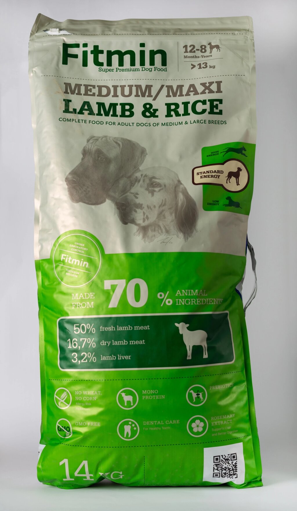 Гіпоалергенний корм для собак середніх та великих порід ягня з рисом Fitmin Medium Maxi Lamb & Rice 14 кг від компанії Grand Eco Trade - фото 1