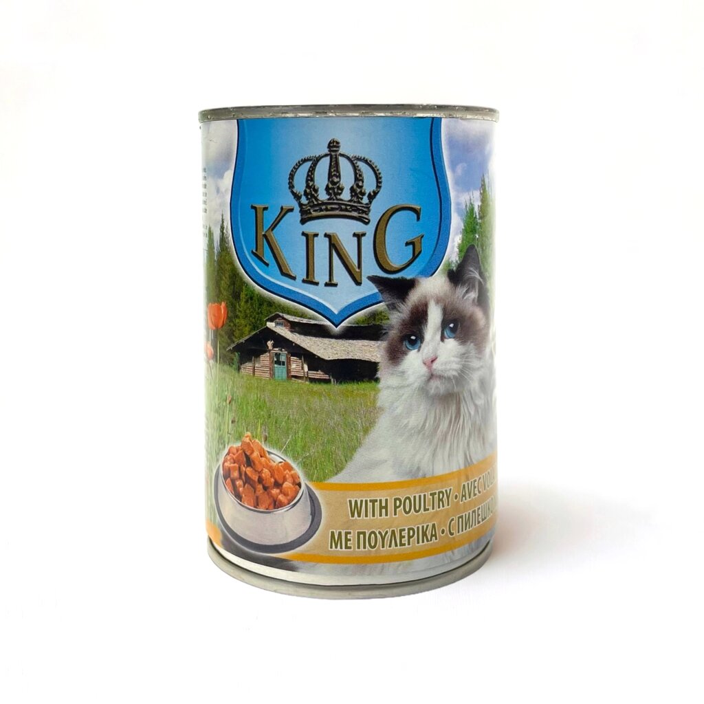 Консерва для дорослих котів KING CAT 415 г курка від компанії Grand Eco Trade - фото 1
