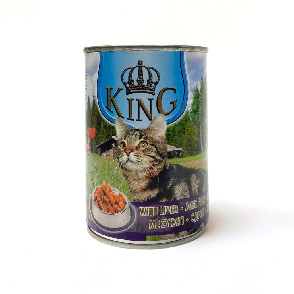 Консерва для дорослих котів KING CAT 415 г печінка від компанії Grand Eco Trade - фото 1