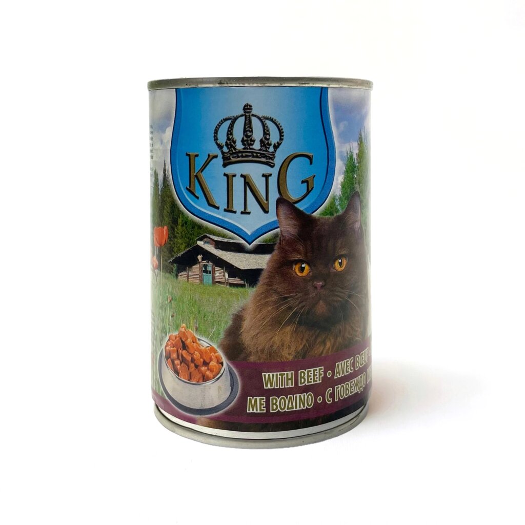 Консерва для дорослих котів KING CAT 415 г яловичина від компанії Grand Eco Trade - фото 1