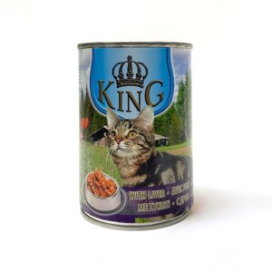 Консерва для дорослих котів KING CAT 415 г печінка