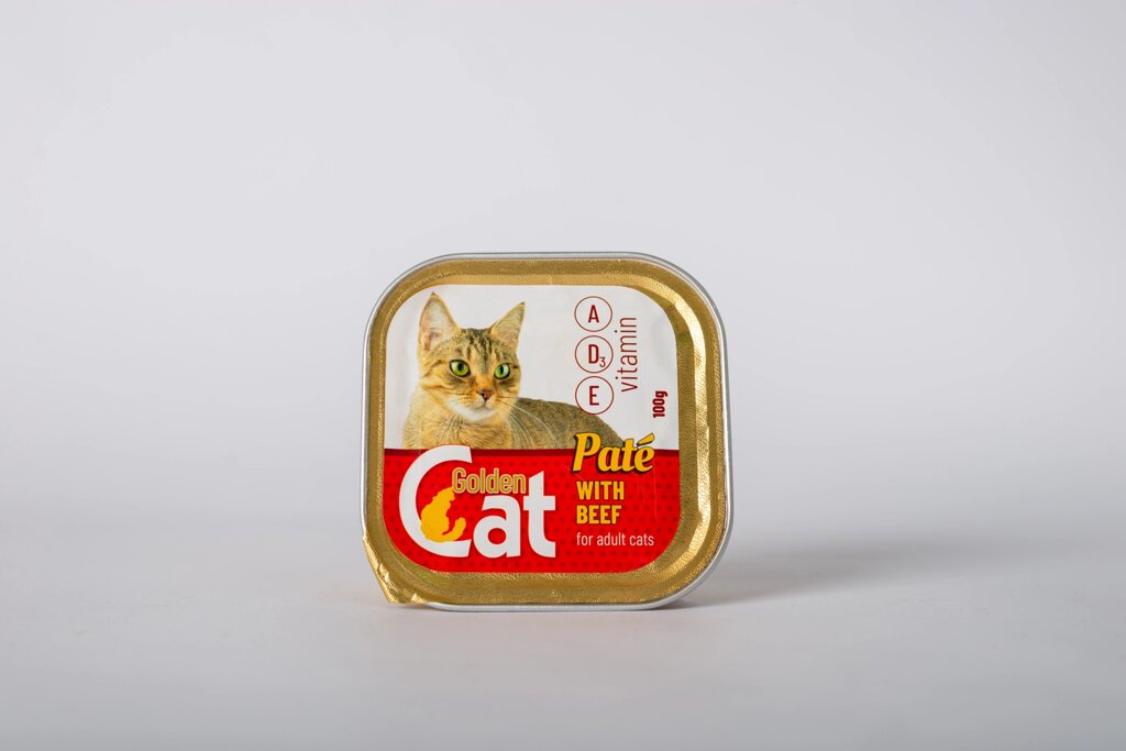 Паштети для котів Golden cat яловичина 100 г - 16шт від компанії Grand Eco Trade - фото 1