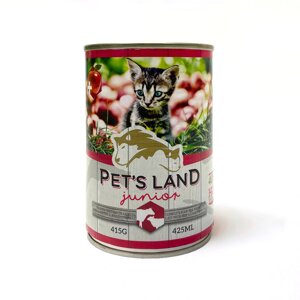 Консерва для кошенят PET'S LAND JUNIOR 415 г яловичина та ягня в Закарпатській області от компании Grand Eco Trade
