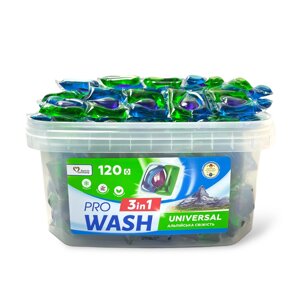 Капсули для прання Pro Wash 3-в-1 Universal Альпійська свіжість 120 шт в Закарпатській області от компании Grand Eco Trade