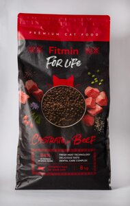 Корм сухий Fitmin For Life для кастрованих і стерилізованих котів яловичина 8 кг