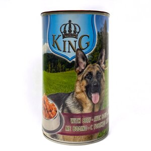 Консерва для дорослих собак King Dog яловичина 1240 г