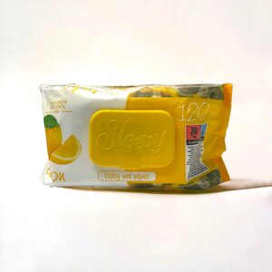 Серветки вологі "Sleepy" дитячі лимон 120 шт клапан в Закарпатській області от компании Grand Eco Trade