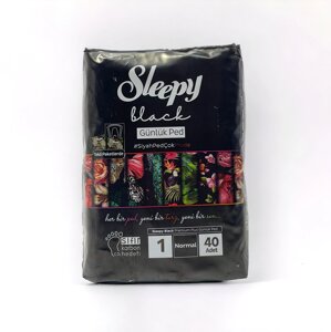 Щоденні прокладки "Sleepy" black normal №1 чорні 40 шт
