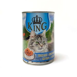 Консерва для дорослих котів KING CAT 415 г риба