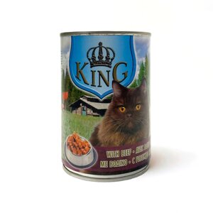 Консерва для дорослих котів KING CAT 415 г яловичина